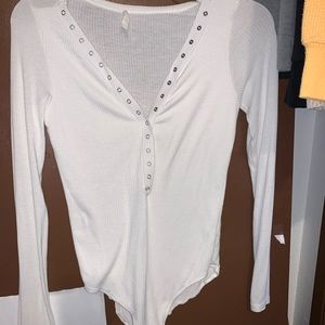 White button up body suit